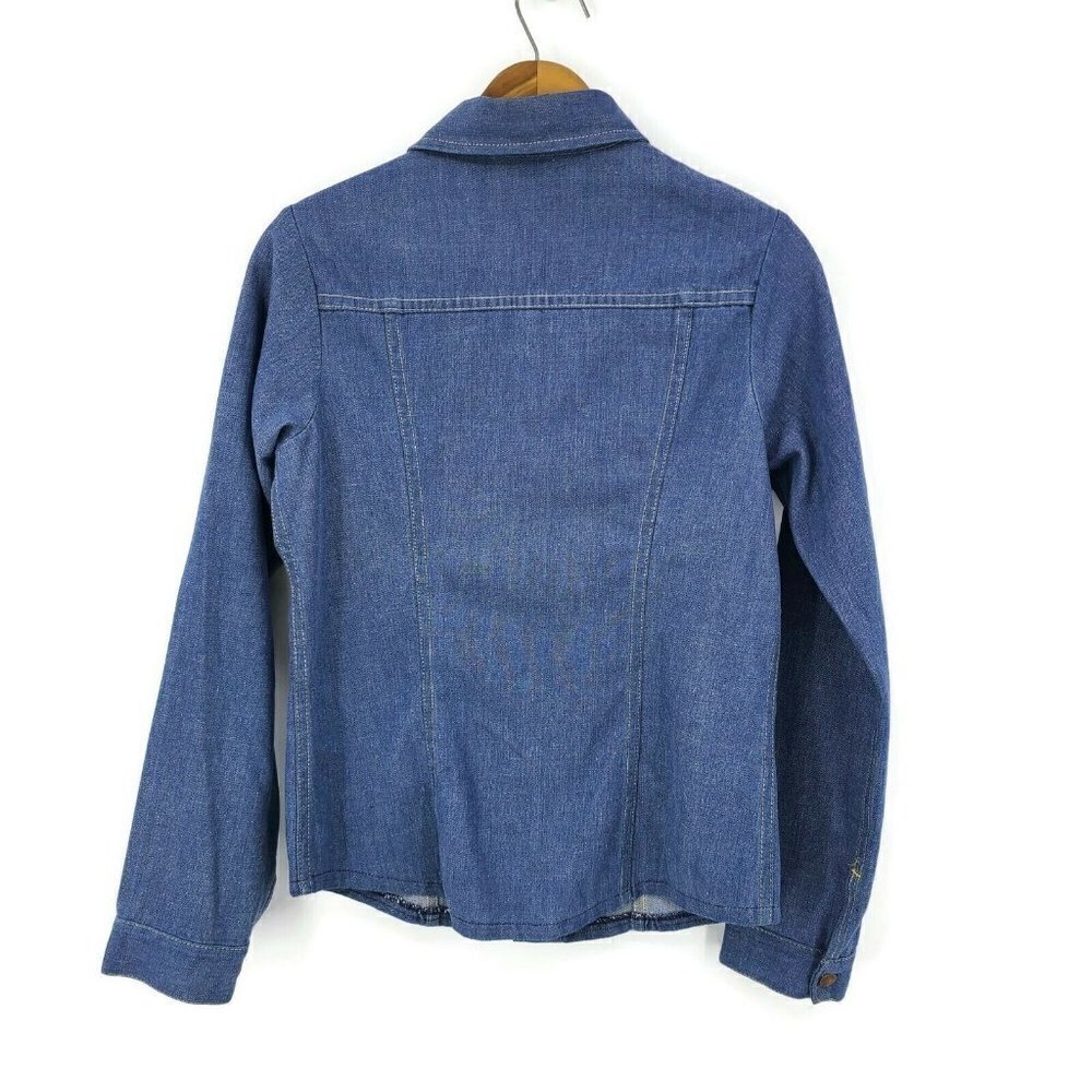 Vintage Cheap Jeans Denim Shirt Womens S? Long Sleeve Snap Front - Picture 4 of 5